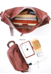 Brown Cool Leather Mens Saddle Messenger Bag Black Courier Bag Black Postman Bag For Men - imessengerbags