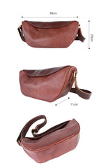 Brown Cool Leather Mens Saddle Messenger Bag Black Courier Bag Black Postman Bag For Men - imessengerbags