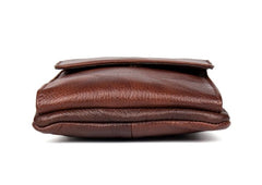 Brown Cool Leather Mens Belt Pouch Bag Mini Messenger Bag Side Bag Waist Bag for Men - imessengerbags