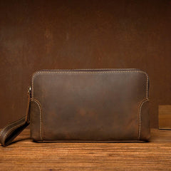 Cool Brown Mens long Wallet Wristlet Bag Clutch Wallet Envelope Wallet for Men