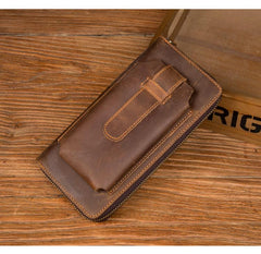 Brown Cool Mens long Wallet Wristlet Bag Clutch Wallet Mobile Long Wallet for Men - imessengerbags