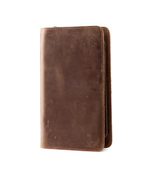 Brown Cool Mens long Wallet Wristlet Wallet Clutch Wallet Bifold Long Wallet for Men - imessengerbags