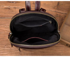 Brown Fashion Mens Leather 11-inches Large Backpacks Red Wine Travel Backpacks School Backpacks for men - imessengerbags
