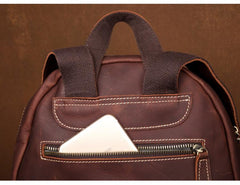 Fashion Brown Mens Leather 14-inch Large Laptop Backpacks Brown Travel Backpacks School Backpack for men - imessengerbags