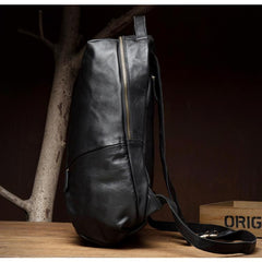 Black Fashion Mens Leather 15-inches Large Backpacks Coffee Travel Backpacks School Backpacks for men - imessengerbags