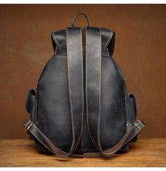 Fashion Brown Mens Leather 15inches Large Backpacks Travel Backpacks School Backpacks for men - imessengerbags
