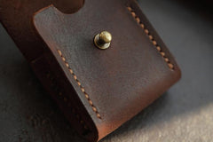Brown Handmade Leather Mens Zippo Lighter Case With Belt Loop Zippo  Standard Lighter Holders For Men