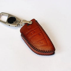 Handmade Brown Leather BMW X5X6 Mens Car Key Case BMW Car Key Holder - imessengerbags