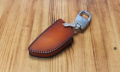 Handmade Brown Leather BMW X5X6 Mens Car Key Case BMW Car Key Holder - imessengerbags