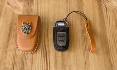 Handmade Brown Leather Audi A468X135 Mens Car Key Case Audi Car Key Holder