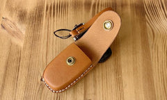 Handmade Brown Leather Audi A468X135 Mens Car Key Case Audi Car Key Holder