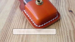 Handmade Mens Coffee Leather Classic Zippo Lighter Cases Black Zippo Lighter Holder with Belt Clip - imessengerbags