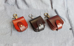 Mens Brown Leather Standard Zippo Lighter Cases Handmade Black Zippo Lighter Holder with Belt Clip