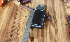 Handmade Mens Black Leather Heavy Armor Zippo Lighter Case Belt Zippo Lighter Holder with Belt Clip