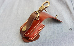 Mens Brown Leather Standard Zippo Lighter Cases Handmade Black Zippo Lighter Holder with Belt Clip - imessengerbags