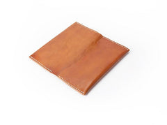 Brown Handmade Leather Mens Long Wallet Bifold Long Wallet Cellphone Wallet For Men - imessengerbags