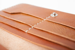 Brown Handmade Leather Mens Long Wallet Bifold Long Wallet Cellphone Wallet For Men - imessengerbags