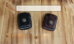 Handmade Black Leather Mens Classic Zippo Lighter Case Zippo Lighter Holder with Belt Clip - imessengerbags