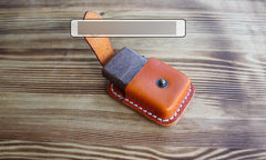 Mens Coffee Leather Classic Zippo Lighter Case Black Handmade Zippo Lighter Holder with Belt Clip - imessengerbags