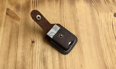 Handmade Mens Black Leather Classic S.T.Dupont Lighter Case S.T.Dupont Lighter Holder with Belt Loop - imessengerbags