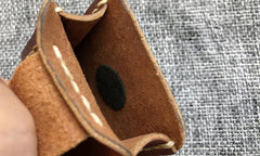Handmade Mens Brown Leather Classic Zippo Lighter Case Star Zippo Lighter Holder with Belt Clip