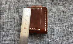 Handmade Mens Brown Leather Classic Zippo Lighter Case Star Zippo Lighter Holder with Belt Clip
