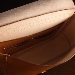 Brown Handmade Ganesha Tooled Leather Courier Bag Messenger Bag Side Bag For Men