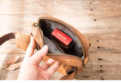 Brown Mens Leather Small Belt Pouch Mens Waist Bag Side Bag Mini Messenger Bag Phone Bag for Men - imessengerbags