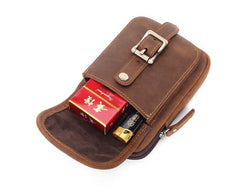 Brown Leather Cell Phone Holster Waist Pouches Belt Pouch Belt Bag For Men - imessengerbags