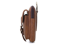 Brown Leather Cell Phone Holster Waist Pouches Belt Pouch Belt Bag For Men - imessengerbags