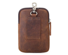 Brown Leather Cell Phone Holster Waist Pouches Belt Pouch Belt Bag For Men - imessengerbags