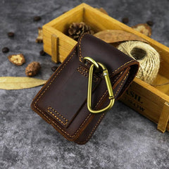 Brown Leather Cigarette Bag Holster Waist Pouches Dark Brown Belt Pouch Belt Bag For Men - imessengerbags