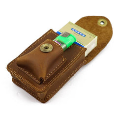 Brown Leather Cigarette Bag Holster Waist Pouches Dark Brown Belt Pouch Belt Bag For Men - imessengerbags