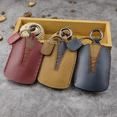 Brown Leather Draw Men and Women's Key Wallet Wine Red Key Case Car Car Key Holder For Men - imessengerbags