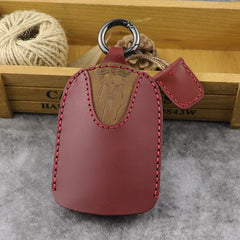 Brown Leather Draw Men and Women's Key Wallet Wine Red Key Case Car Car Key Holder For Men - imessengerbags