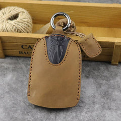 Brown Leather Draw Men and Women's Key Wallet Wine Red Key Case Car Car Key Holder For Men - imessengerbags