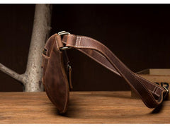 Cooll Mens Brown Leather Fanny Pack Mens Waist Bags Hip Pack Belt Bags Bumbags for Men - imessengerbags