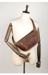 Cooll Mens Brown Leather Fanny Pack Mens Waist Bags Hip Pack Belt Bags Bumbags for Men - imessengerbags