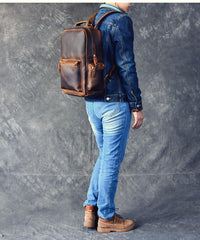 Vintage Brown Leather Mens 15