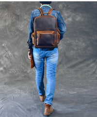 Vintage Brown Leather Mens 15