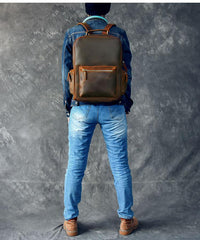 Vintage Brown Leather Mens 15