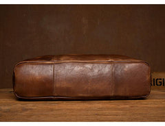 Brown Leather Mens 15 inches Briefcase Laptop Bag Business Handbag Work Bag for Men - imessengerbags