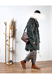 Brown Leather Mens 8 inches Courier Bag Messenger Bag Small Postman Bag For Men - imessengerbags