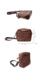 Brown Leather Mens 8 inches Courier Bag Messenger Bag Small Postman Bag For Men - imessengerbags