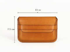 Brown Leather Mens Card Wallet Front Pocket Wallets Cool Small Change Wallet for Men