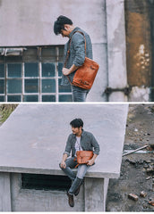 Brown Leather Mens Casual Courier Bags Messenger Bags 10 inches Postman Bag For Men - imessengerbags