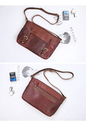 Brown Leather Mens Casual Courier Bags Messenger Bags 10 inches Postman Bag For Men - imessengerbags