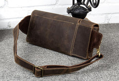 Brown Leather Mens Fanny Pack Waist Bag Hip Pack Light Brown Belt Bag Bumbag for Men - imessengerbags