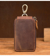 Brown Leather Mens Small Car Key Wallet Key Holders Car Key Holder For Men - imessengerbags
