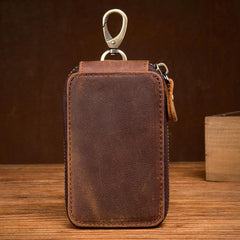 Brown Leather Mens Small Car Key Wallet Key Holders Car Key Holder For Men - imessengerbags
